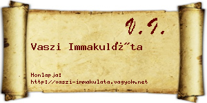 Vaszi Immakuláta névjegykártya
